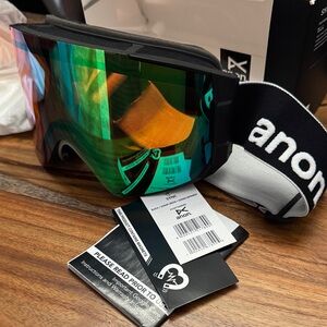 Anon Sync M-fusion Goggles with Mirrored Green Lens and spare low light lens